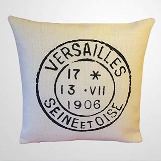 DONL9BAUER Versailles - Funda de cojín decorativa de lino rústico francés vintage para sofá, cama, decoración del hogar, 45,7 x 45,7 cm
