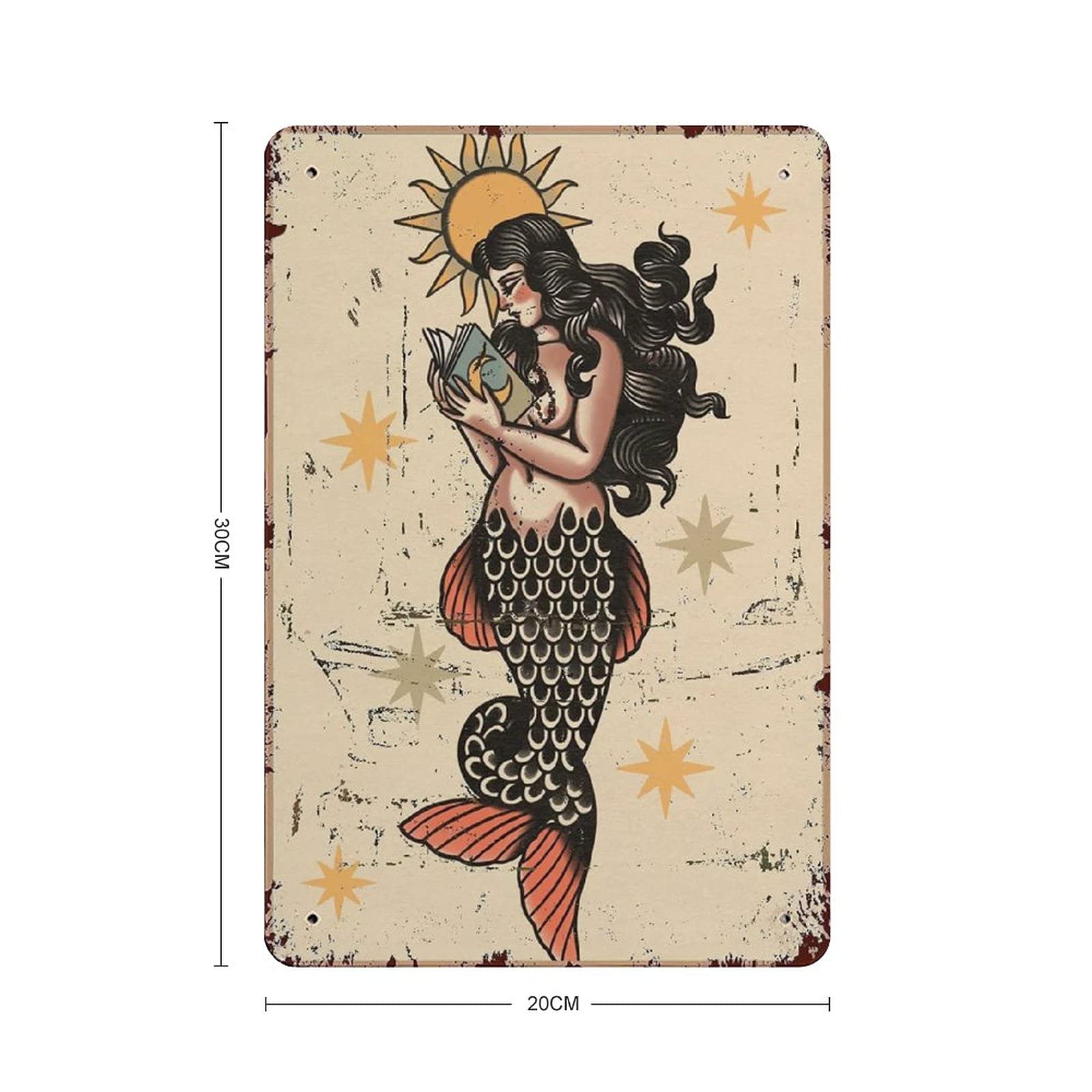Targa in metallo vintage con scritta Be A Mermaid In a Sea of