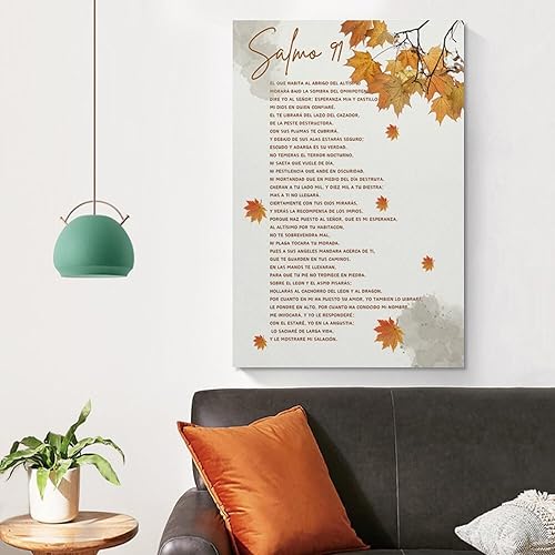 Miniatura 4 de MOJDI Salmo 91 Póster de versículos bíblicos españoles Salmos 91 pósteres religiosos espirituales (5) pintura en lienzo póster de arte de pared para