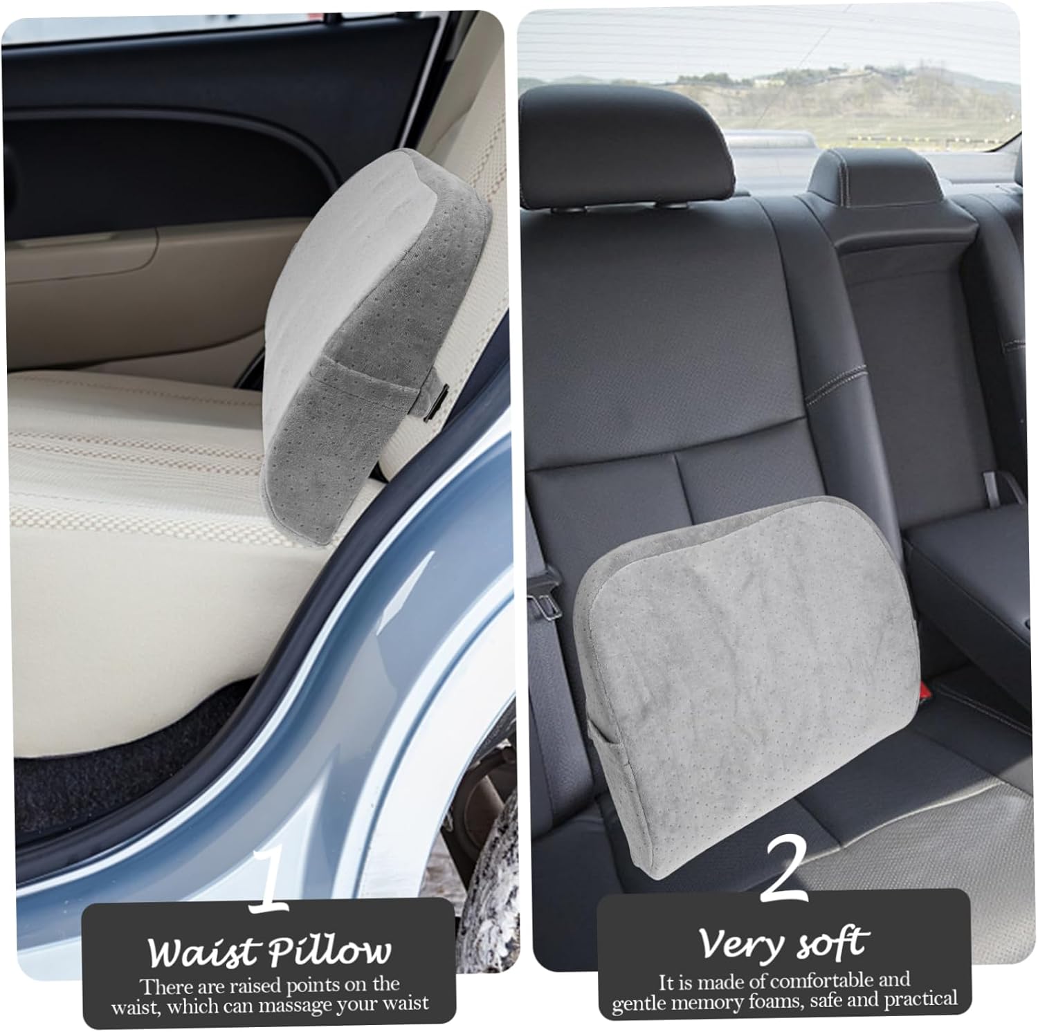 Foam Pad for Car Office Memory Foams Pillow Chair Back Support Lumbar Pillow Comfortable