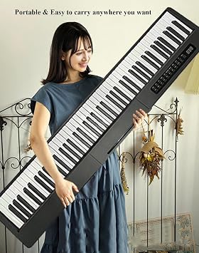 Digital Piano Keyboard Full Size Electric Piano With 88 Velocity-Sensitive Keys, U-Style Stand, Three-Pedal And Music Stand(Black)