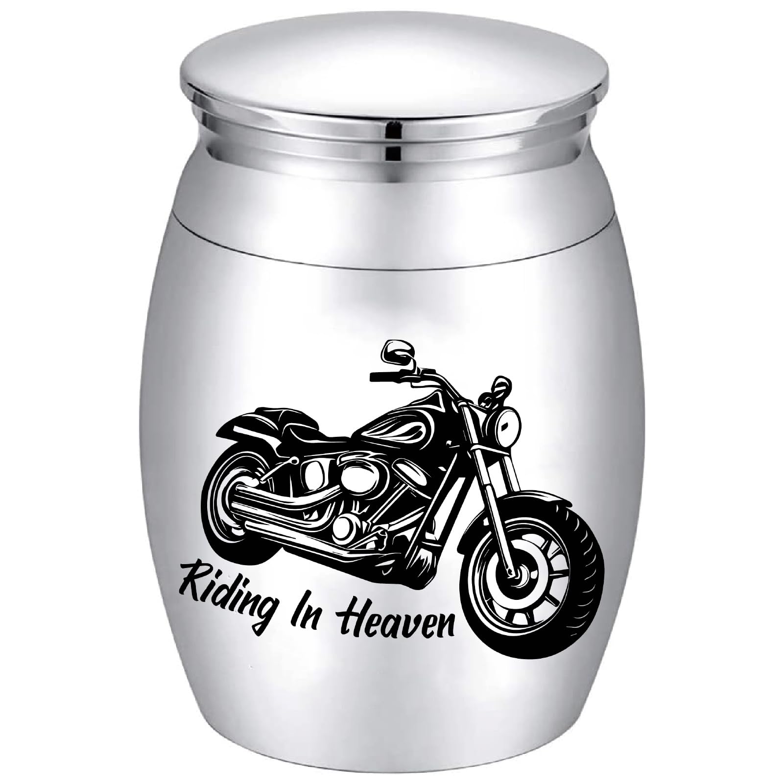CREATCABIN Motor Cycle Urn Small Cremation Urns Keepsake Column Alloy Motorbike Riding In Heaven Memorial Ashes Preserve Funeral Container Jar for Human Ashes Commemorative Decorative 1.57 x 1.18in