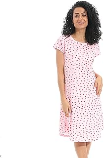 قميص نوم نسائي نصف كم بتصميم قلوب من اندورا