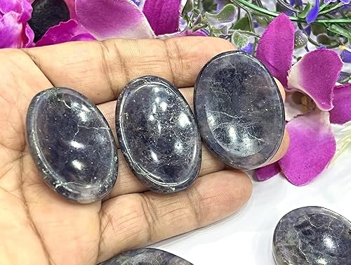 Vista 12 de GEMSCITE 5 piedras preciosas naturales, piedras para la preocupación del pulgar, cristal curativo de reiki, piedra de palma de bolsillo de energía