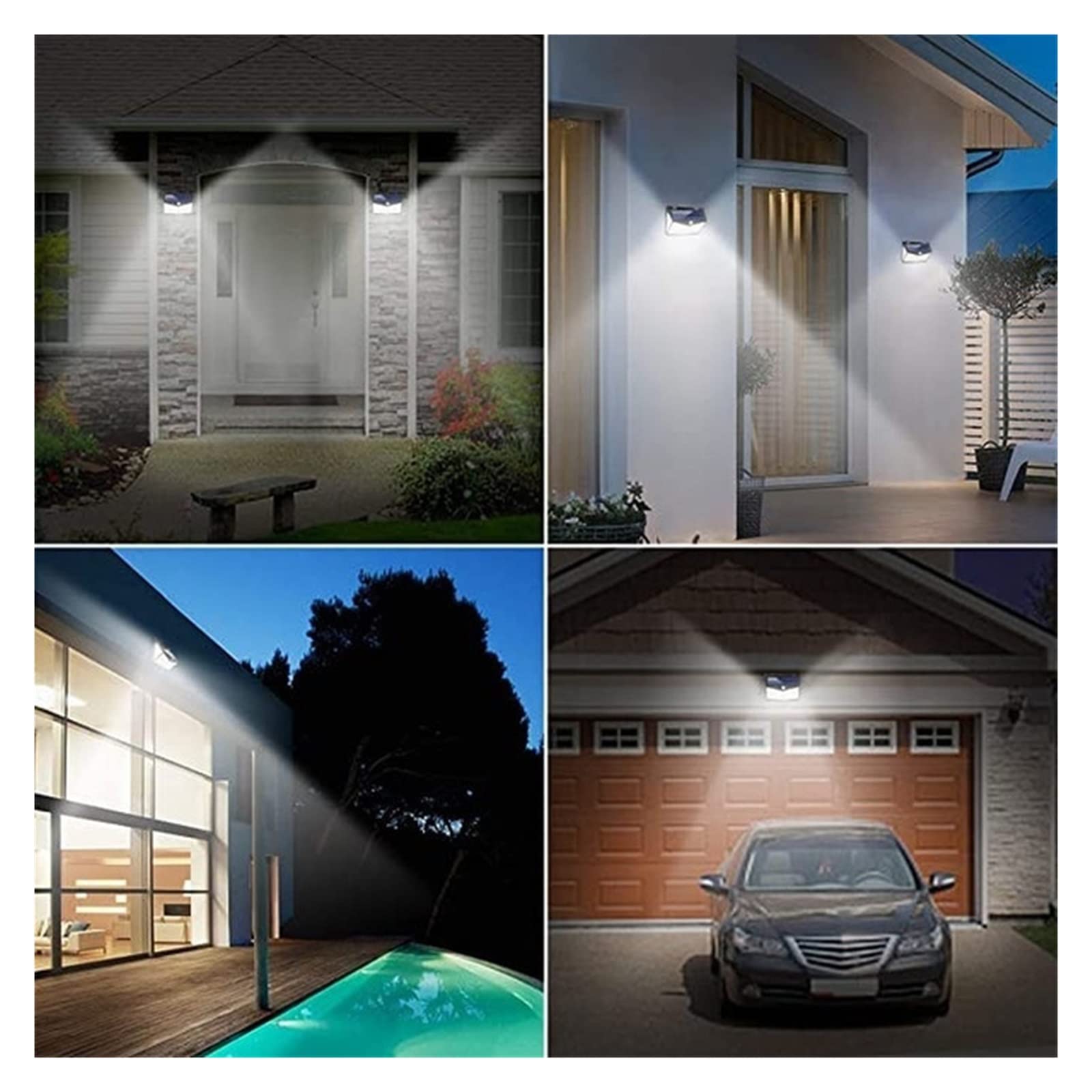 LED Kinkiety Słoneczne Zewnętrzna Lampa Solarna PIR Czujnik Ruchu Zasilany Energią Słoneczną Światło Słoneczne Oświetlenie Uliczne Do Ogrodu(260LED,6Pcs)