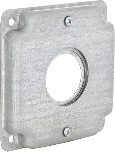 Vista 18 de Hubbell-Raco 902C 1 receptáculo dúplex de 4 pulgadas, cubierta cuadrada de trabajo expuesta, color plateado