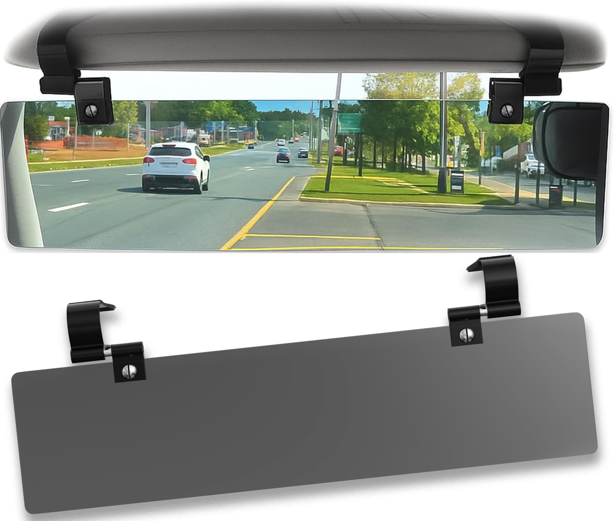 Glare Guard Polarized Car Visor Extender | Anti-Glare Sun Visor Extender Protects from Sun Glare/UV Rays & Improves Safety | Universal 14" x 3.25" Size Fits Cars, Trucks, SUVs & RVs | Made in USA