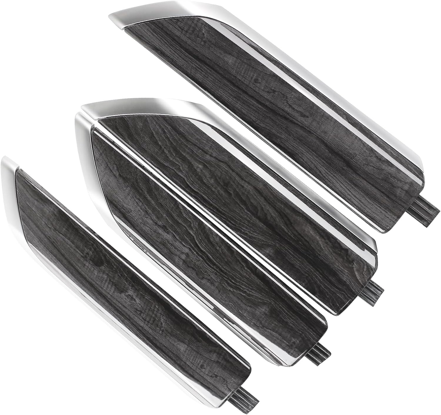 Interior Door Panel Trim Molding Kit Gray Wood Grain Compatible with 2019-2025 Chevy Silverado & GMC Sierra Crew Cab Truck Door Parts Accessories