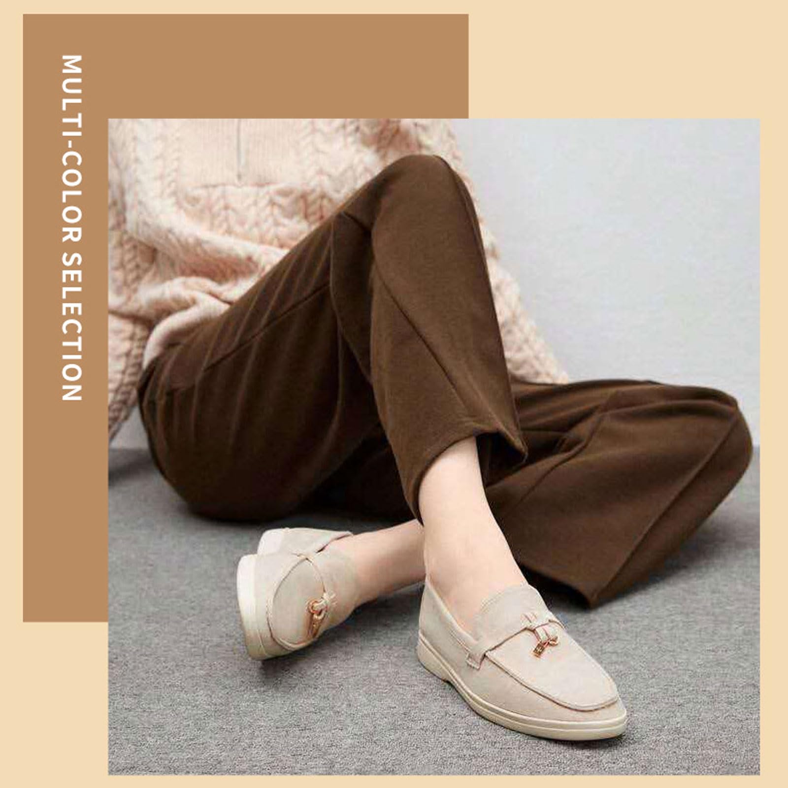 Mocassins pour Femmes,Mocassins d'école en Daim Confortable Slip on Décontracté Bateau et Mocassins,Mocassins à Plat Chaussures de Décontractées pour Le Travail,l'école EU36-41