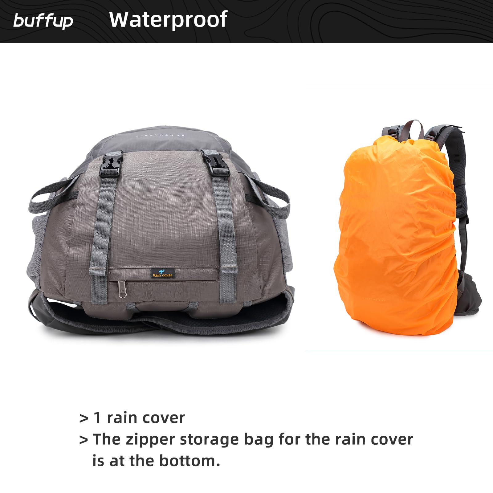 Mochila de senderismo impermeable 40L, mochila de trekking con cubierta para la lluvia, mochila de viaje mochila de día, adecuado para actividades al aire libre, camping y viajes