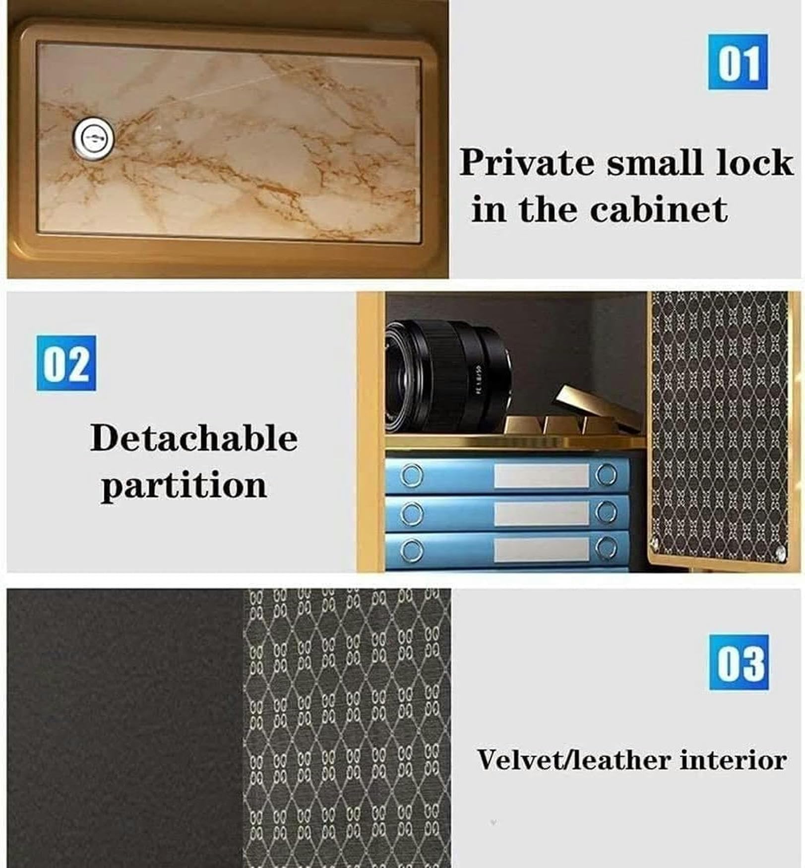 Fireproof Waterproof Safes and Money Box, Security Boxes for Home, Cabinet Safes, Home Safes, Mechanical Combination Lock, Steel Mechanical Anti-Theft Password Key Password