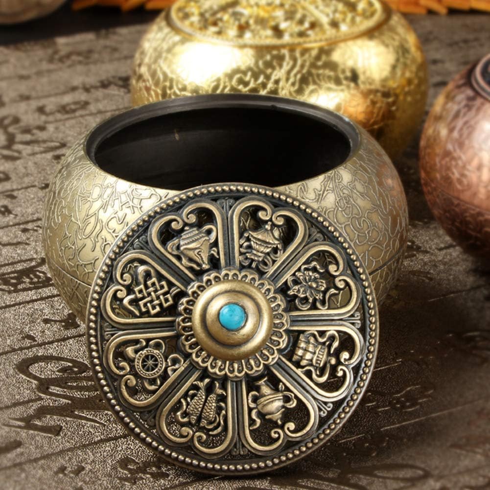 Incense Burner Holder Buddha Alloy Censer Burner Luxury Censer Bronze Vintage Metal Incense Burner Charcoal Stove Church Buddhist for Cone Stick Coil Decoration Office Room Tea House Birthday Gift