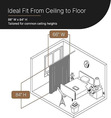 Miniatura 65 de Cortinas divisoras de habitación, cortinas opacas para cortina de techo para dividir una habitación o crear un espacio privado, bloqueo de luz 100%
