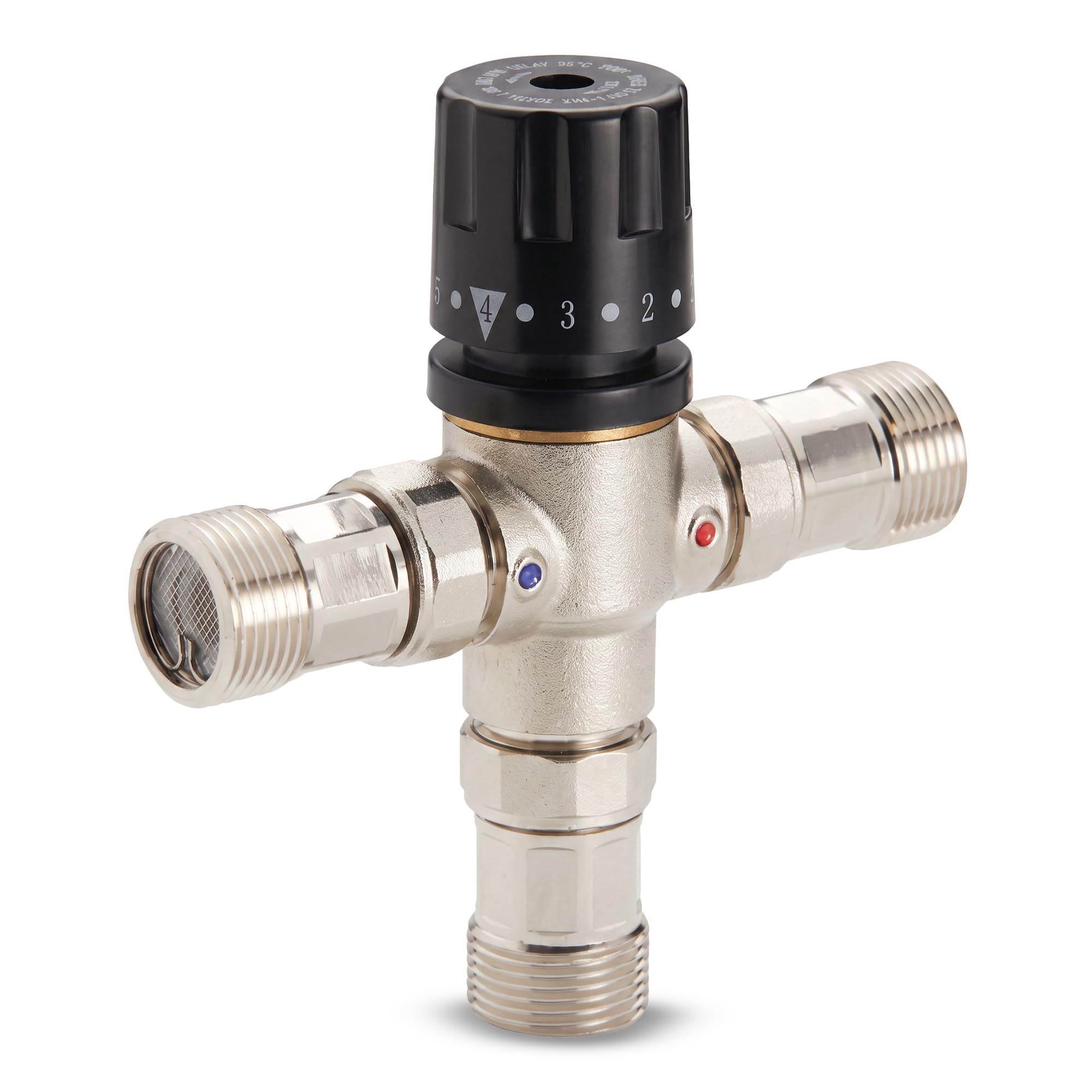 DOJA Barcelona mikser termiczny – 1/2" – mieszacz termostatyczny 3-drożny, kontrola temperatury, 3-drożny mikser z precyzyjną regulacją, oszczędność kosztów, łatwy montaż, reguluje dobre ciepło