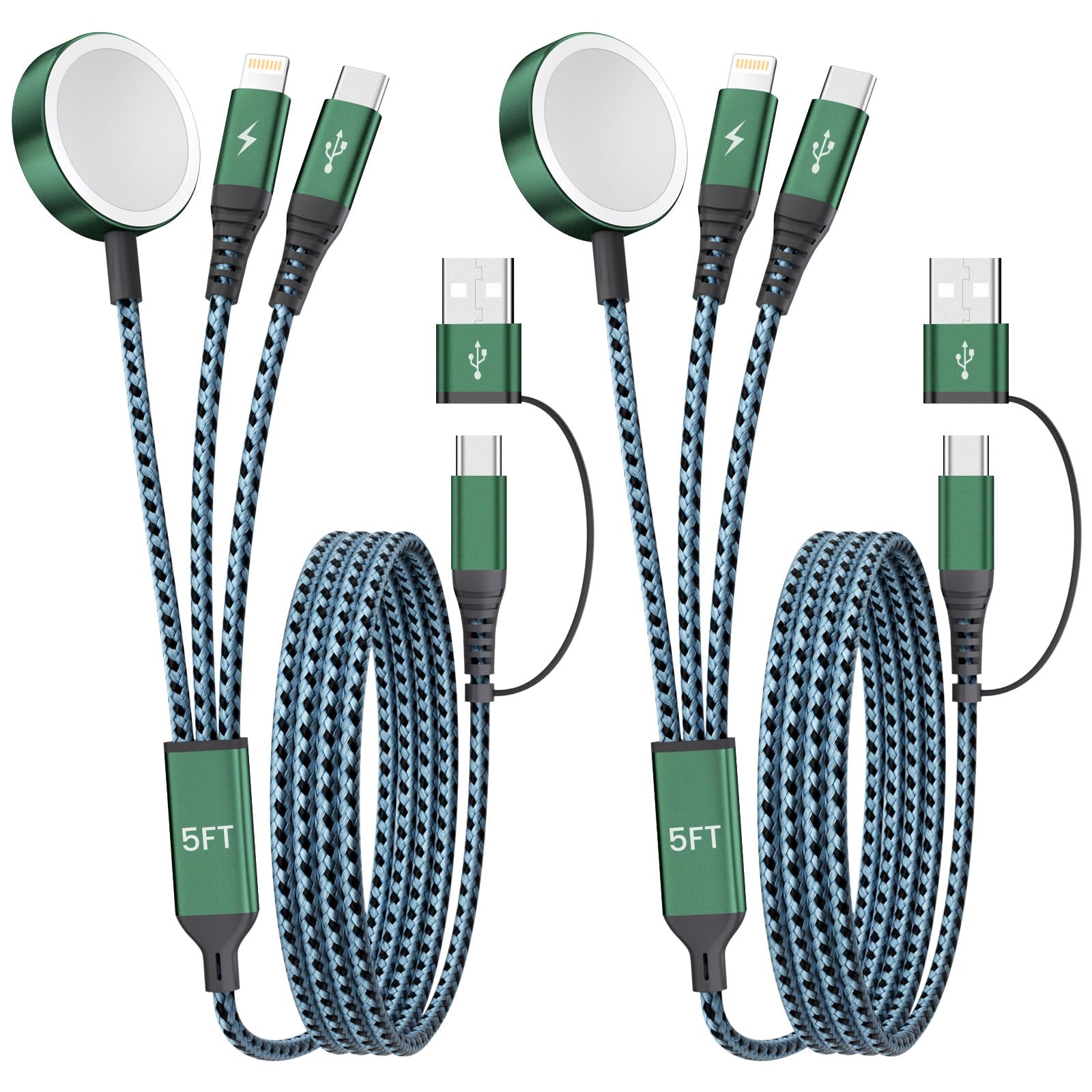 Travel Essentials Multi Charging Cable for Apple Watch Charger USBC Cable for iWatch iPhone 17 Charger Airplane Gadgets