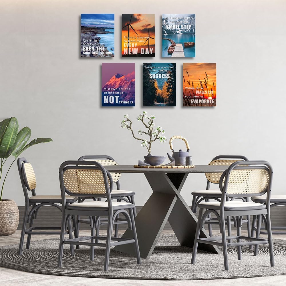 Inspirational Quotes Wall Art,Motivational Wall Art Decoration Painting, Suitable for Library, Office, Living Room,Home Deco,Tabletop/Hanging,| 6-pack(29 x 38 cm) framed 2 - Image 5