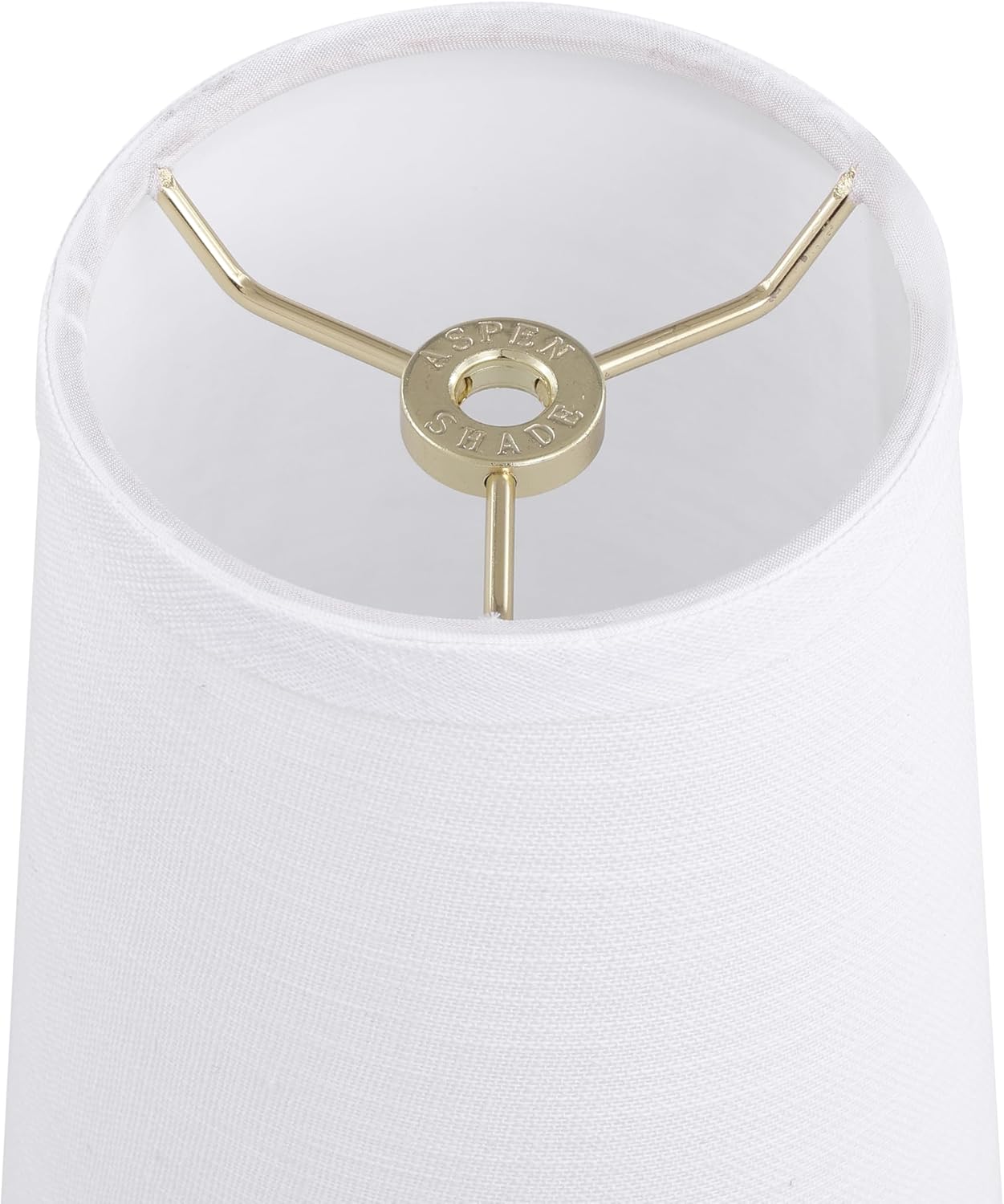 Aspen Creative 32216 Transitional Hardback Empire Shape Spider Fitter Lamp Shade in White Linen Fabric, 4-1/4" Top x 6" Bottom x 9" Slant