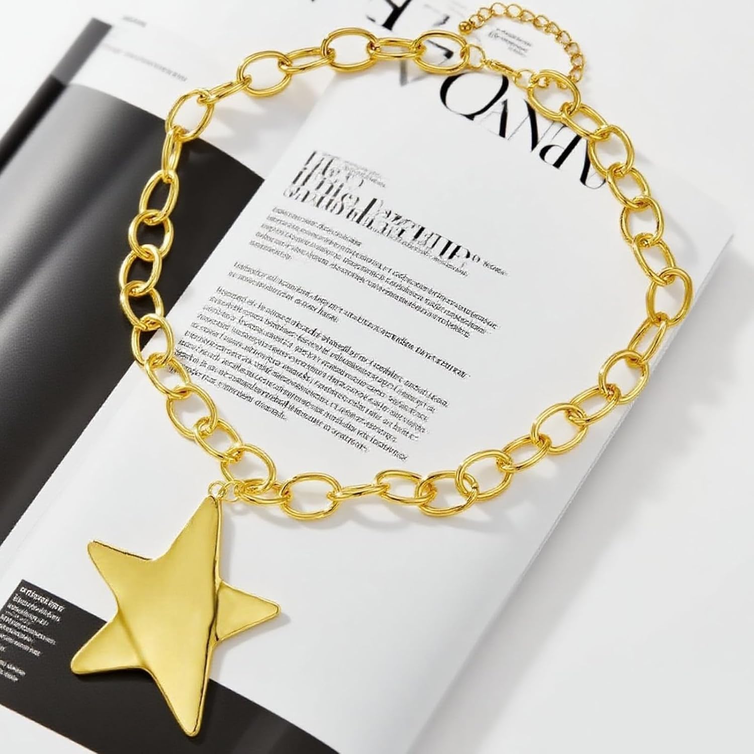 Star Necklace for Women Chunky Gold Statement Necklace Punk Star Pendant Long Chain Charm Dainty Jewelry Gift - Image 7