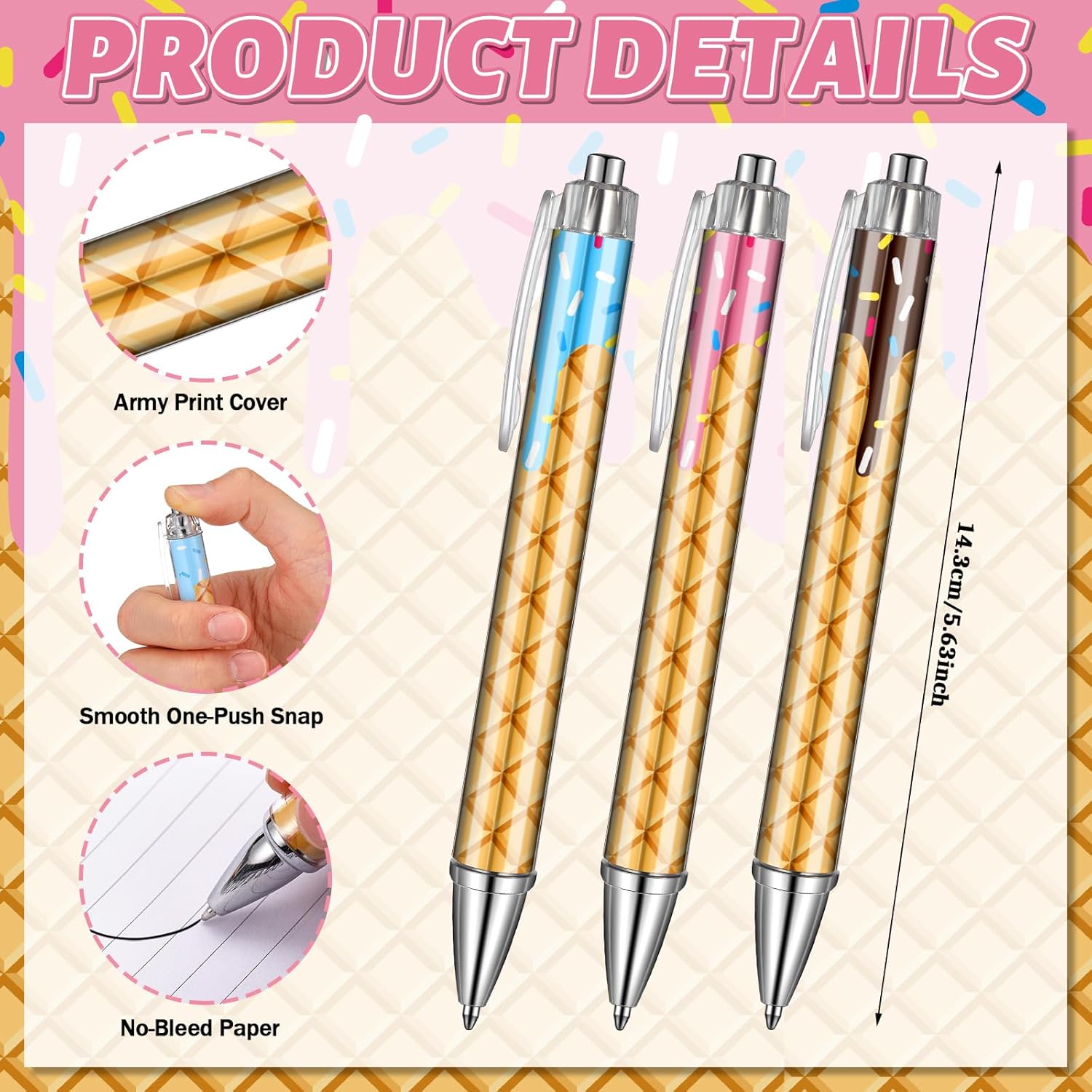 Resurhang 12 Sets Summer Ice Cream Party Favors 12 Pcs Colorful Notepads 12 Pcs Ice Cream Pens Summer Graduation Notebooks Pens 2026 End of The Year Gifts Bulk for Birthday Party Office Supplies