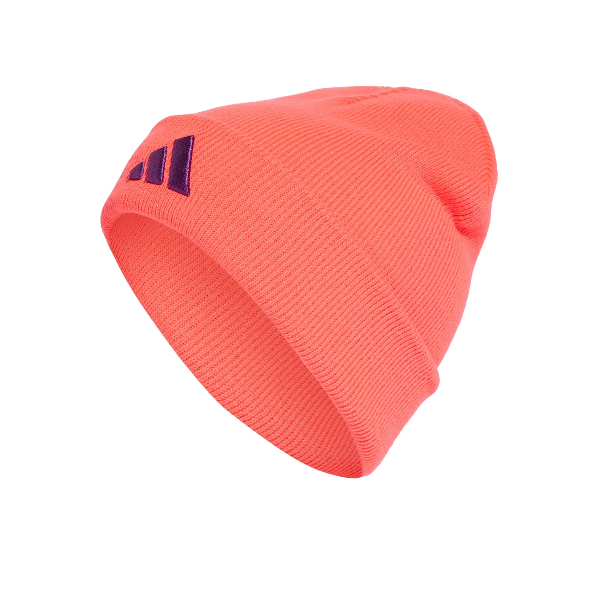 adidas Unisex Kids Little Kids Neon Beanie Hat, Solar Turbo/Glory Purple, XS-S
