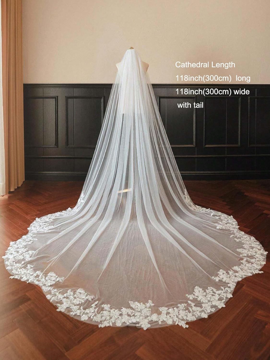 Petal Shape Wedding Bridal Veil With Metal Comb White Ivory