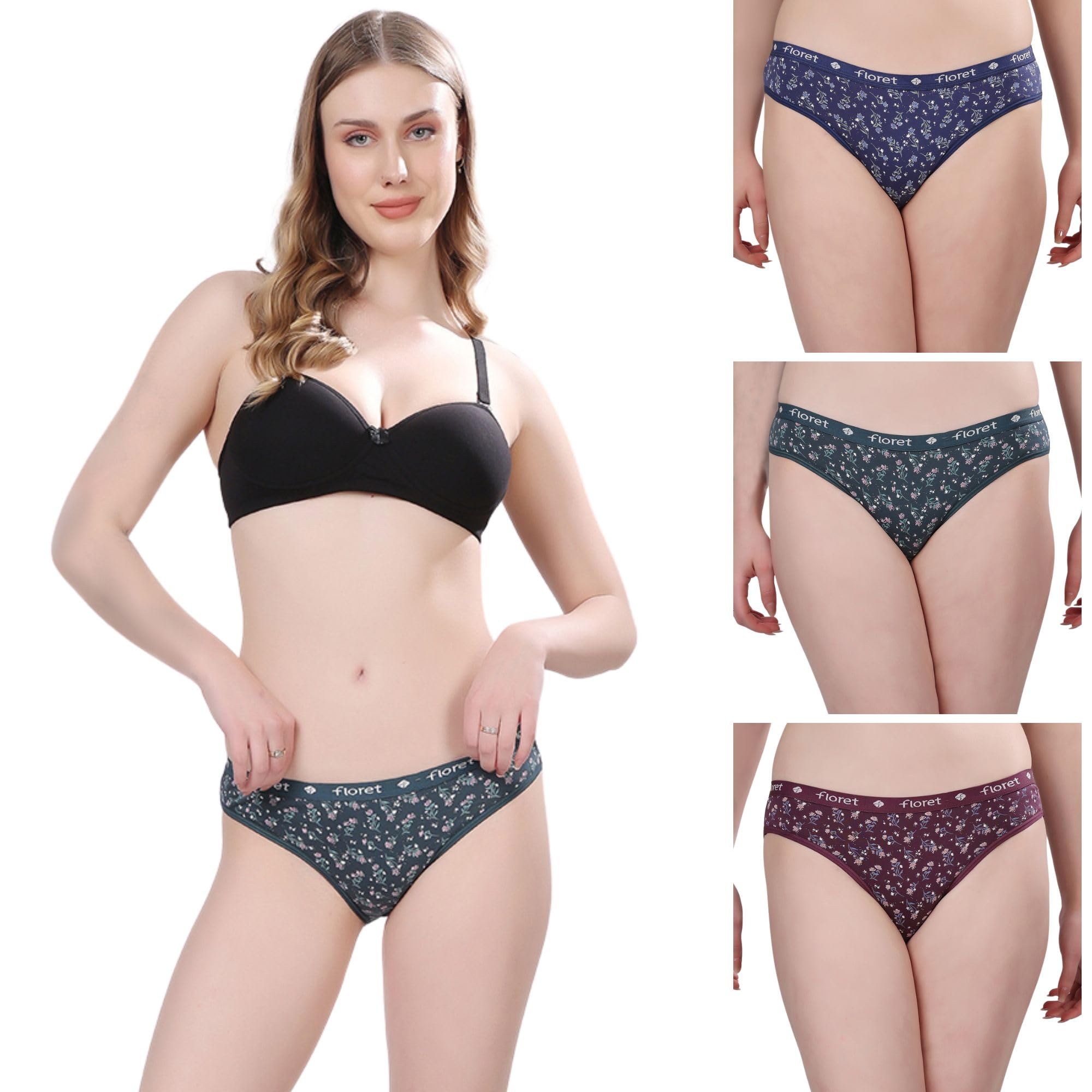 Women's High Coverage Cotton Hipster Panties with Stay Fresh Treatment & Outer-Elastic Waistband (Pack of 3, Colors & Prints May Vary)-image-10