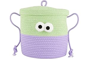 Bellar Woven Storage Basket with Lid - Small Storage Basket Solution