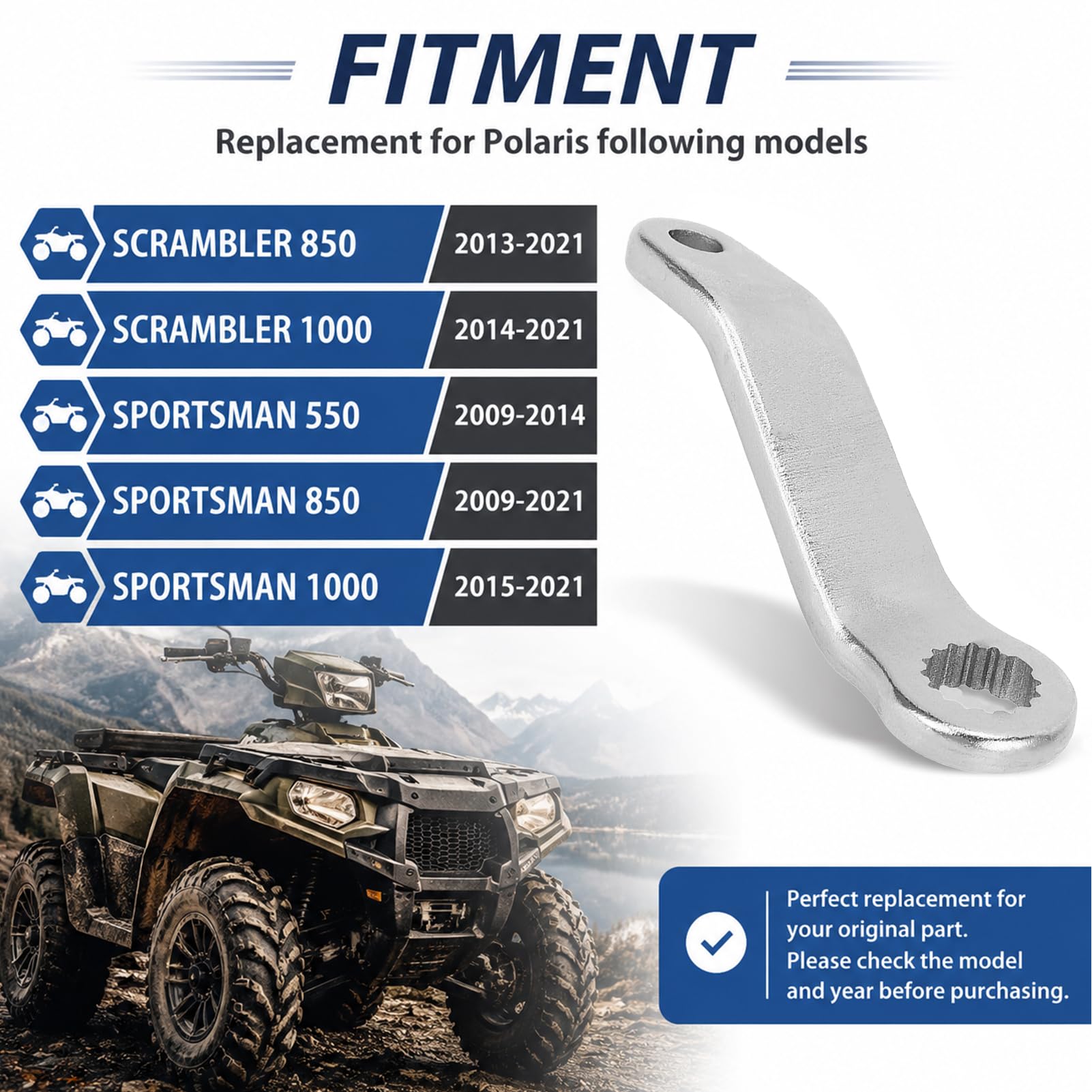 Steel Moto Gear Shifter Bellcrank Lever, 3234724, Easy Installation | Leva del Cambio Retromarcia ad Alta Stabilità, Compatibile con Polaris Scrambler 850 1000 Sportsman 550 850 1000