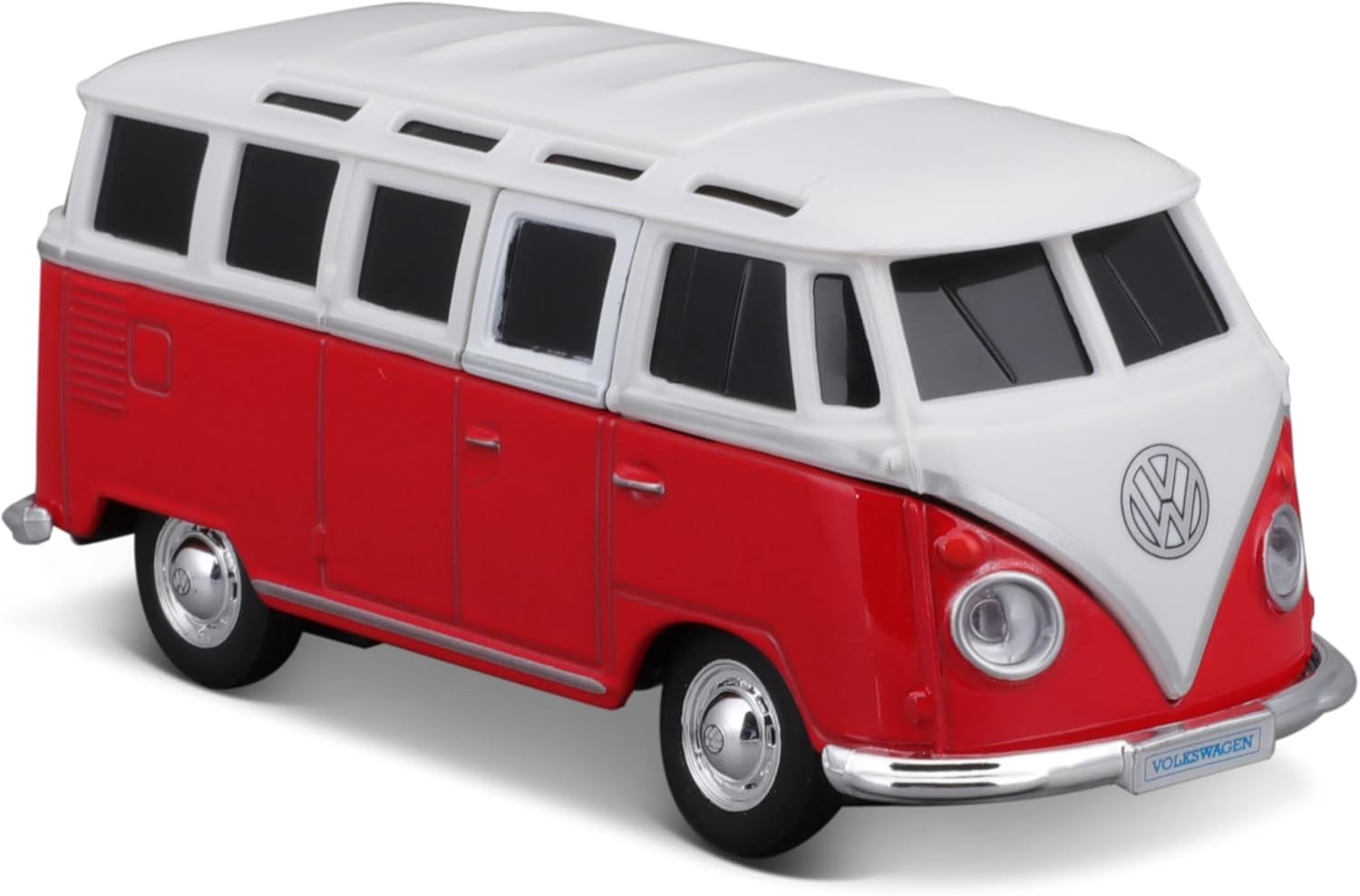 Maisto Tech R/C Power Racer Volkswagen T1 Samba: Remote Controlled Vehicle with App and Battery Control, Ages 6, Red (582650-3)