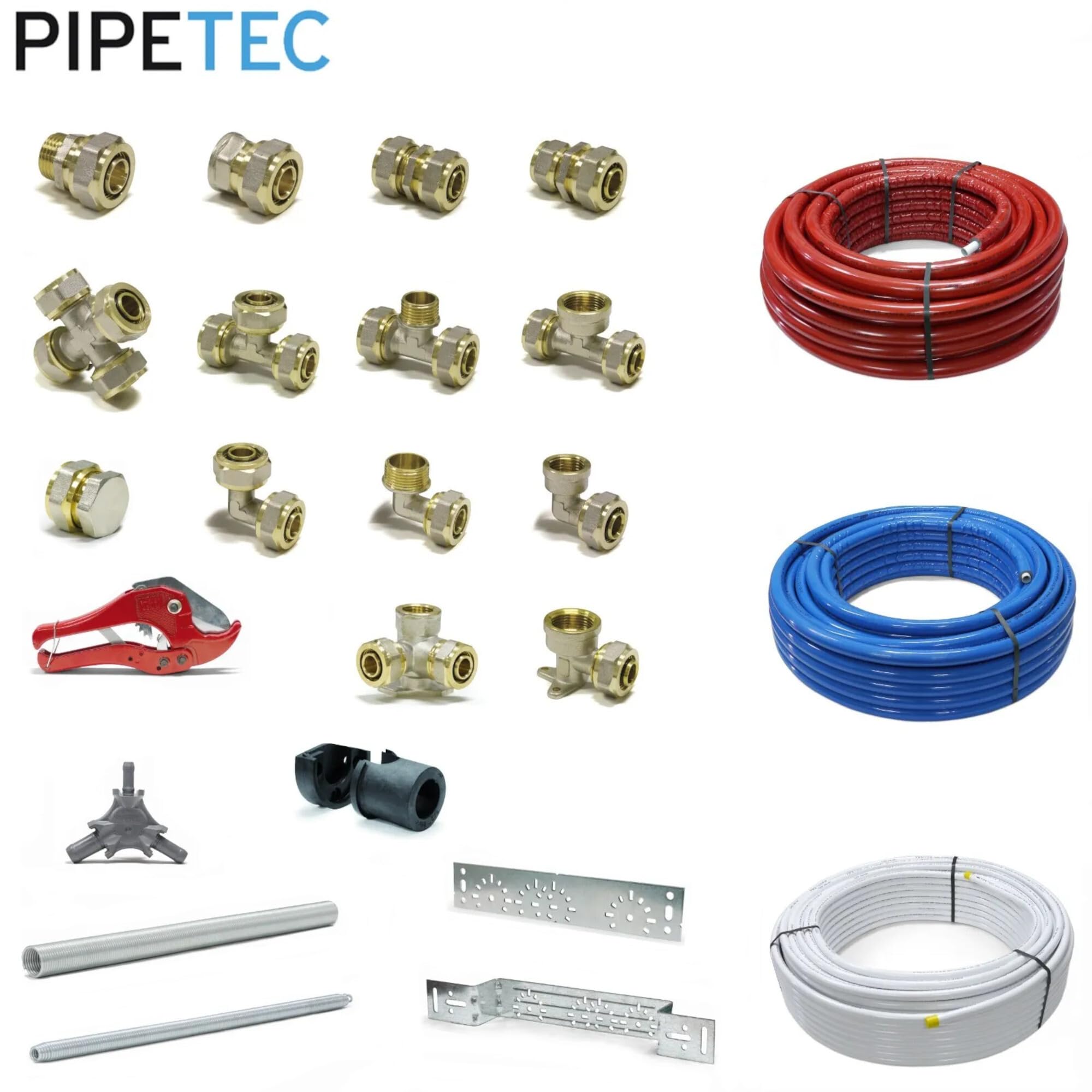 Pipetec Schraubfitting Übergang mit Außengewinde 16 x 2mm - 1/2 Zoll | für Mehrschichtverbundrohr und Aluminiumverbundrohr, DVGW Zertifiziert