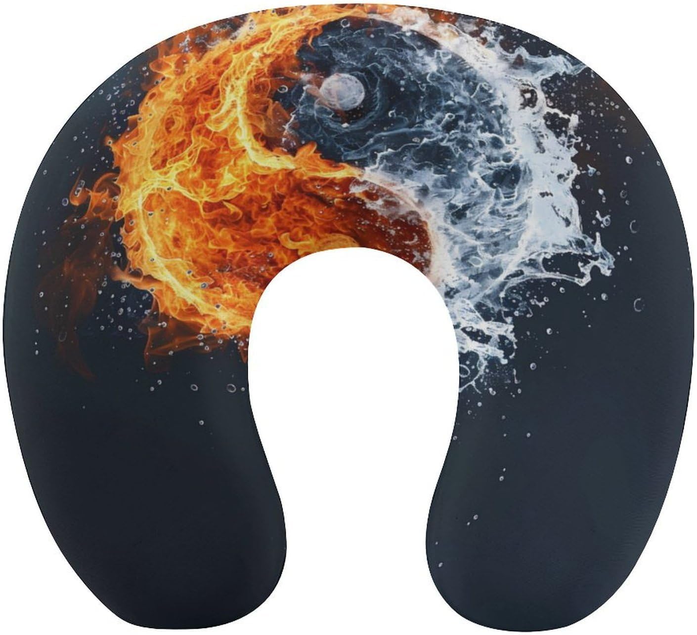 Water Fire Yin-yang Travel Pillow U Shape Neck Pillow Washable Pillowcase for Sleeping Chair
