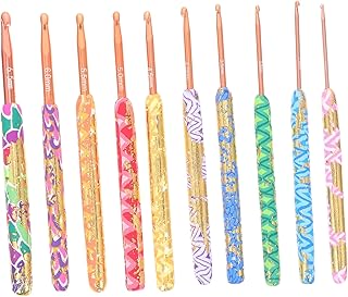 Ciieeo Conjuntos De Artesanato De Crochê De Argila De Polímero De Folha De 10 Peças Conjuntos De Suéter Agulhas De Crochê Agulhas De Tricô Para Iniciantes Agulhas Sem Corte De Olho