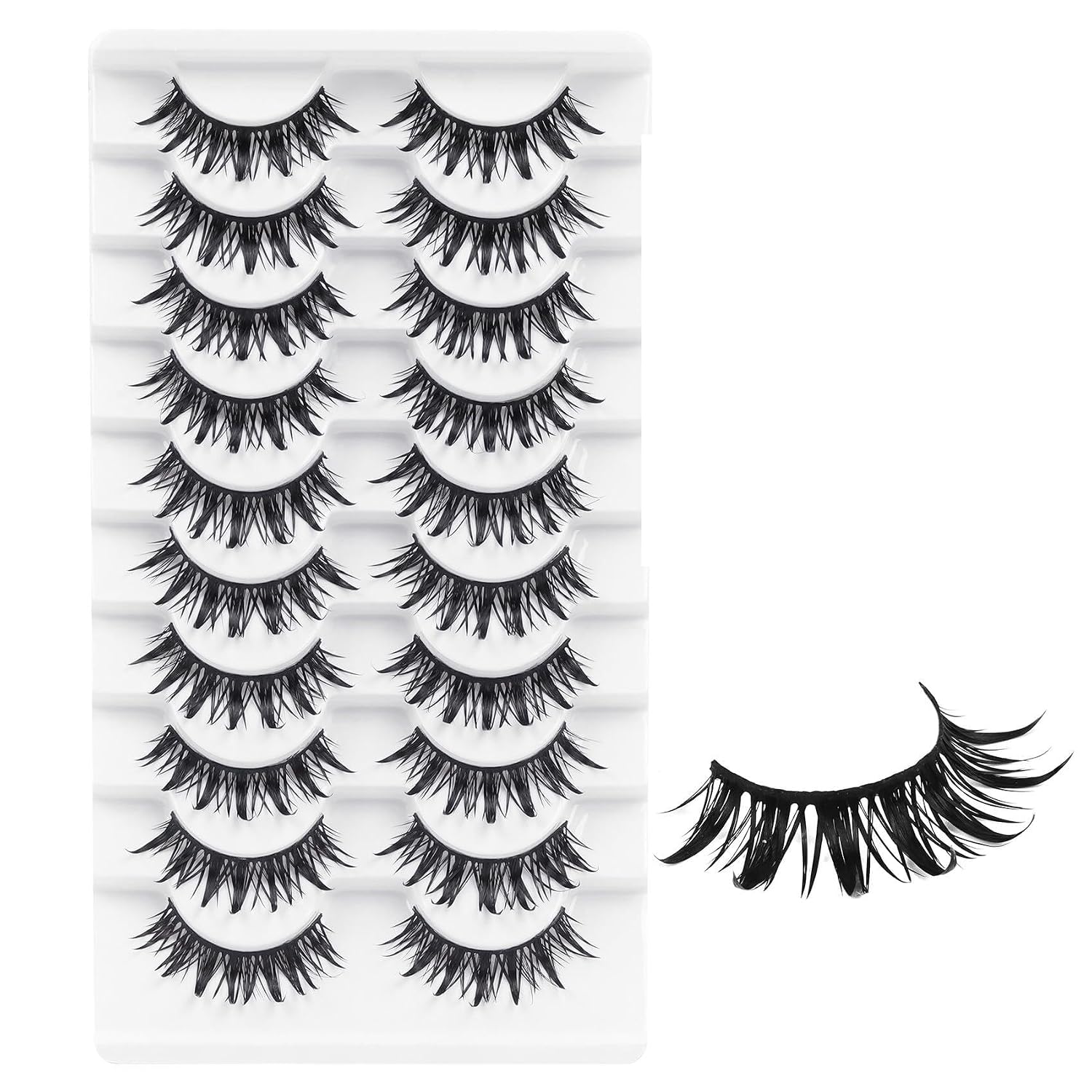Losha Eyelashes Wispy Wet Look Manga Lashes Wet lashes(02)