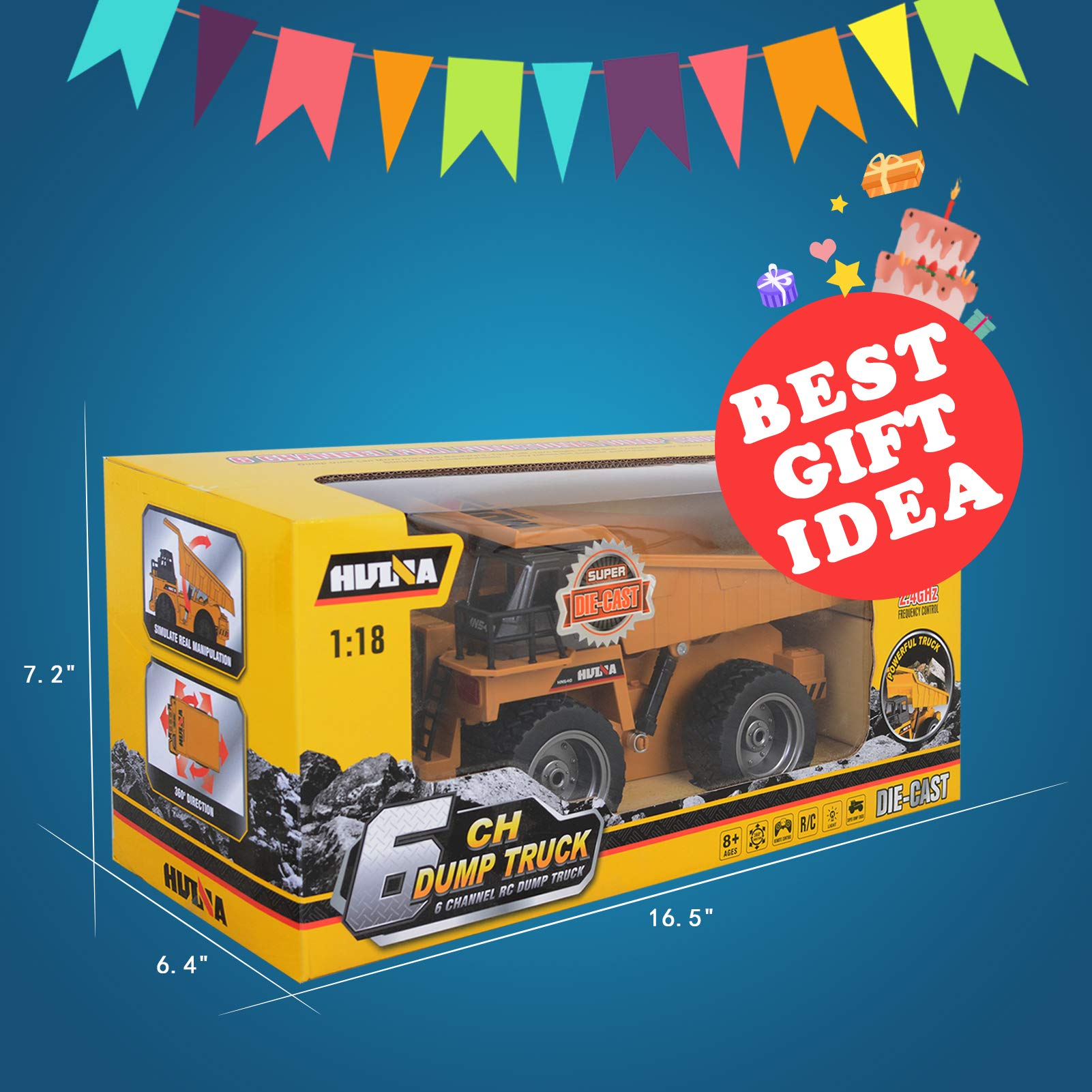TEMA1985 Remote Control Construction Dump Truck 1 18 Scale Full 