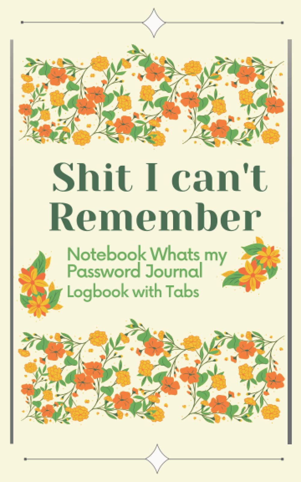 Shit I can't Remember Notebook Whats my Password Journal Logbook with Tabs: what is my pin number, cant remember sht reminder book, dont remember password my shipping addresses on my account.
