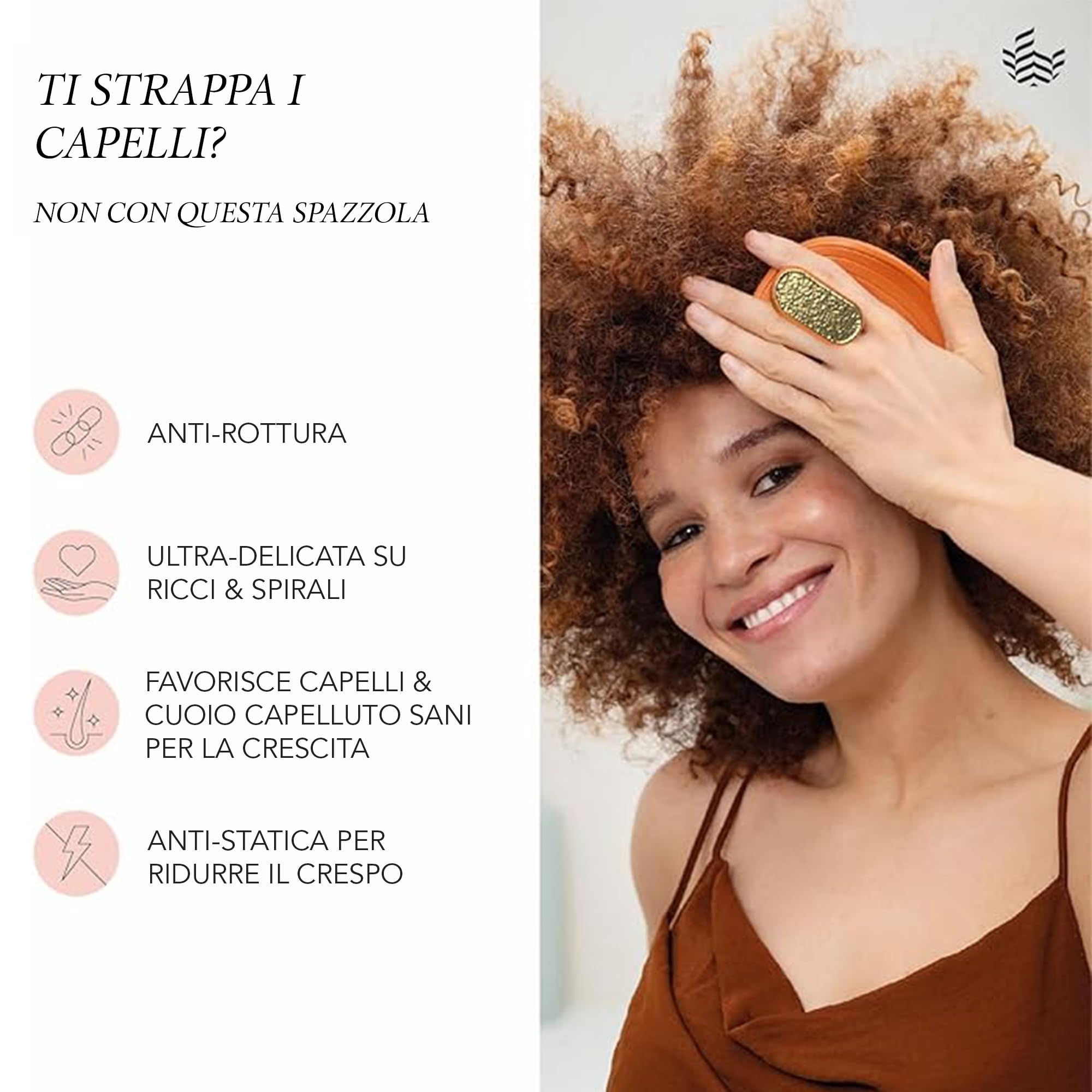 Manta Curls Spazzola per capelli anti-rottura, spazzola districante per capelli ricci e afro, spazzola delicata per capelli bagnati e asciutti da donna, colore foglia di tè morbido