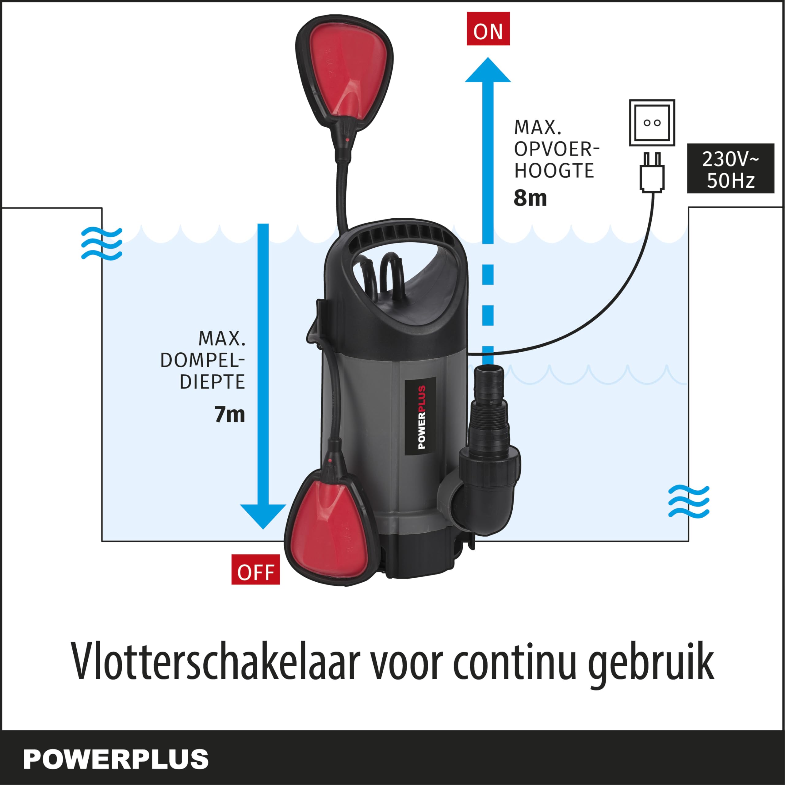 POWERPLUS POWEW67906 - Pompa sommergibile 750 W. acque sporche.