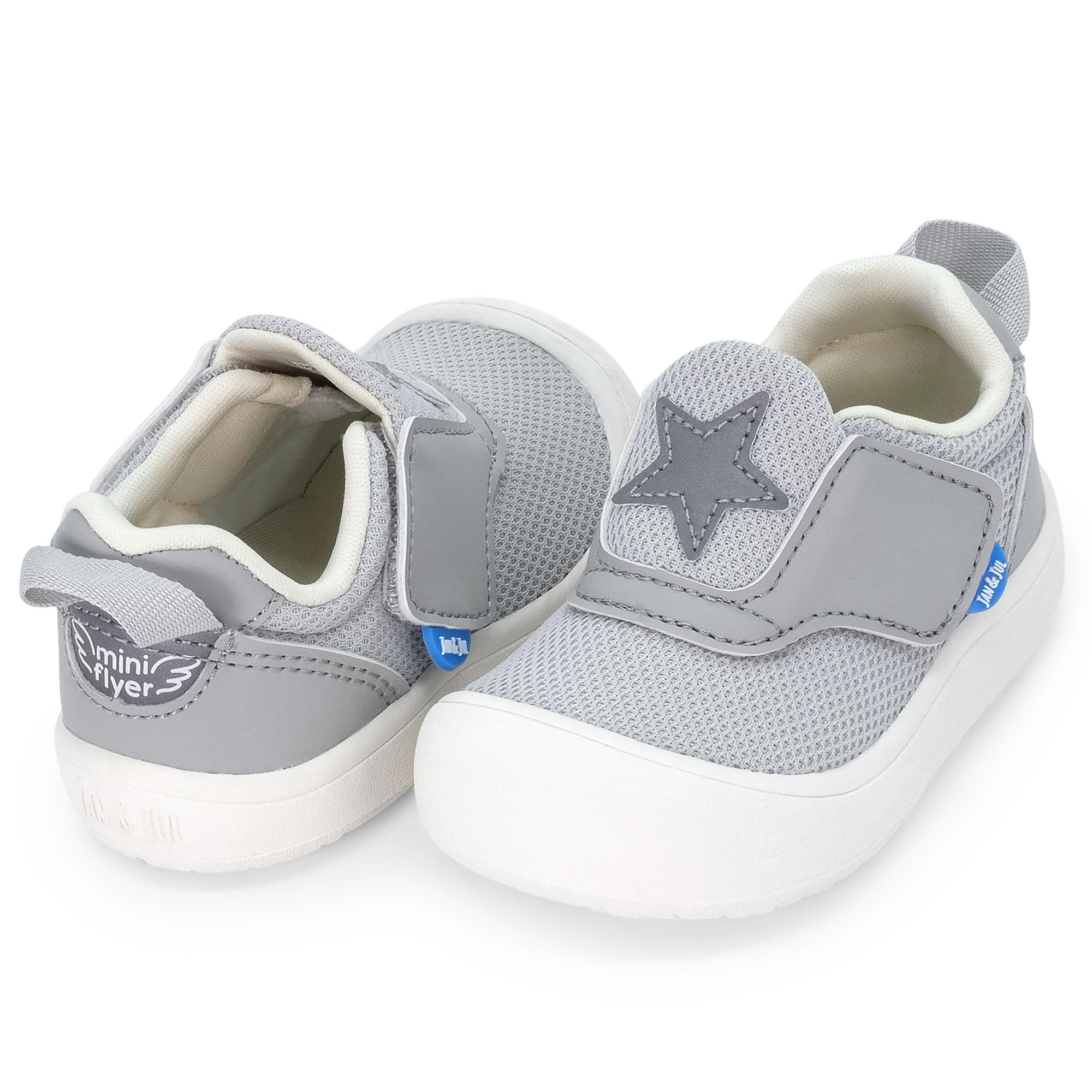 JAN & JUL Zapatos Mini-Flyer para bebés y niños pequeños, fáciles de poner con puntera ancha