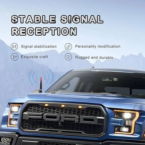 Miniatura 10 de Miytsya Antena de bala para camioneta GM Chevy Silverado 1500 2500 3500 HD Avalanche GMC Sierra 1500 2500 3500 Denali Accesorios para camionetas de