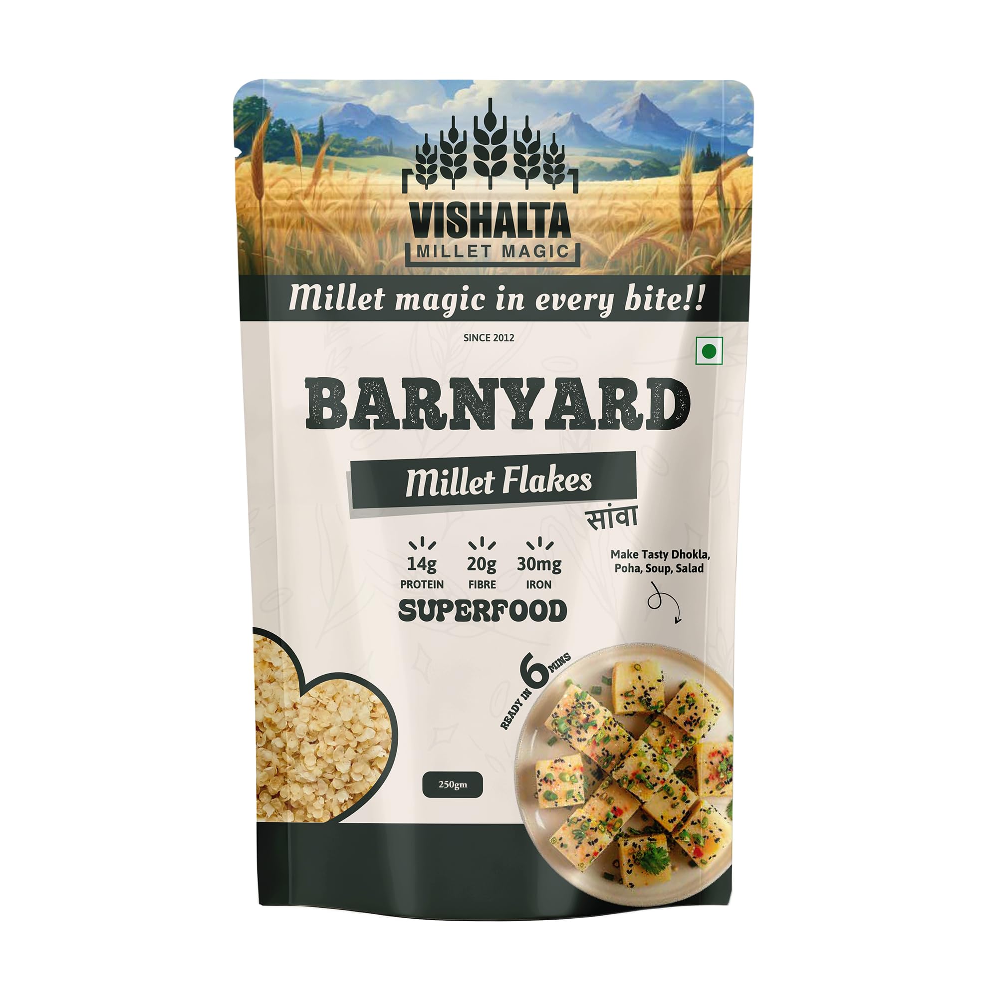 Vishalta Barnyard Millet Flakes 250 Gm - Natural & Gluten Free Sanwa Millet flakes - High Fibre Healthy Breakfast Cereal, Low GI - Ideal for Poha, Upma & Indian Snacks | Pack of 1-image-33