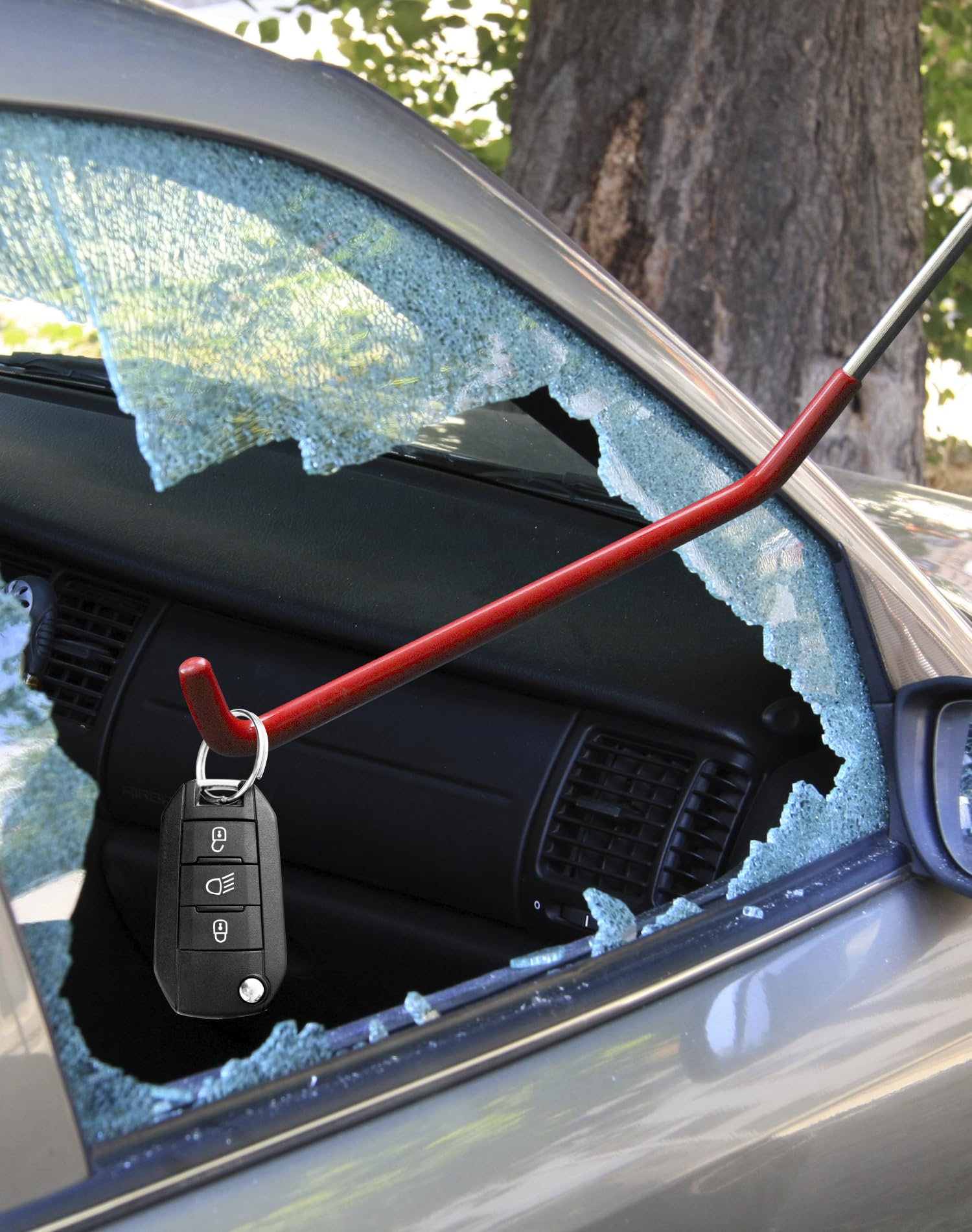 QWORK® Juego de Herramientas Profesionales para automóvil, botiquín de Primeros Auxilios para automóvil de 17 Piezas para desbloqueo y modificaciones de Emergencia del automóvil