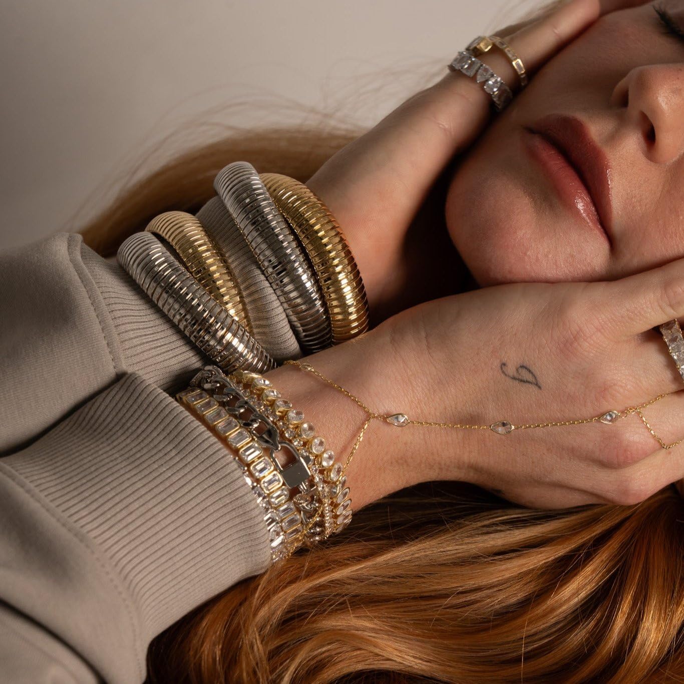 SHYMI Bezel-Set Emerald Tennis Statement Bracelet for Women - Sterling Silver with 18k Gold Finish, Emerald-Cut Stones, Hypoallergenic, Shiny Finish, 6" with 2" Extender