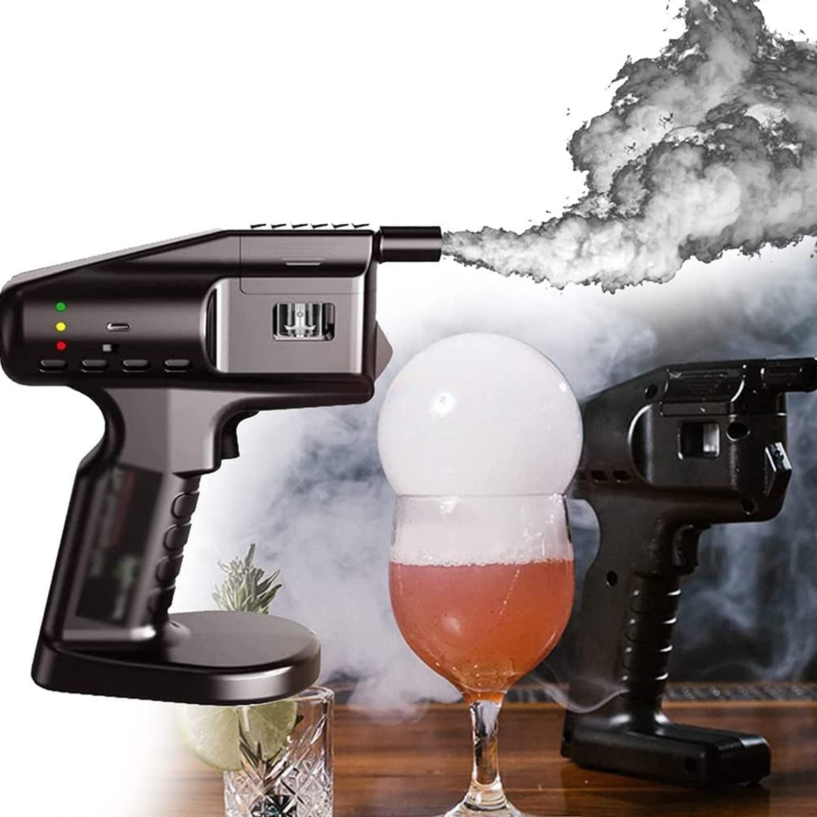 Pistola a Bolle di Fumo per Cocktail Introduttore Di Fumo For Cocktail Portatile, Pistola Fumogena A Bolle Aromatizzata Al Barista Domestico, Strumento Generatore Di Fumo For Affumicatore Di Vino, For