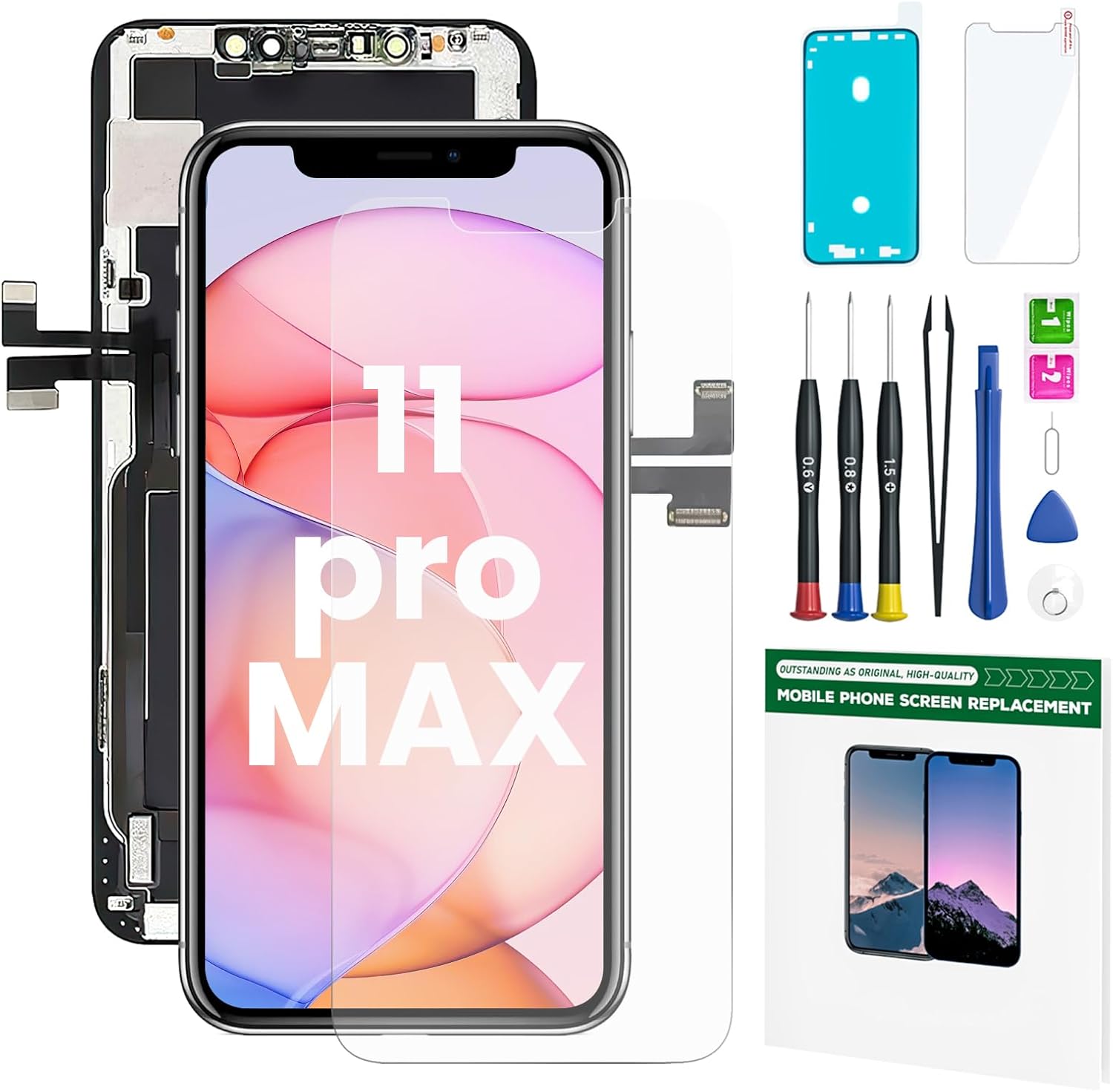 for iPhone 13 Screen Replacement 6.1 Inch LCD Display & Digitizer Assembly with Repair Tool Kit, Screen Protector & Adhesive Seal – Fits A2633 A2482 A2631 A2634 A2635