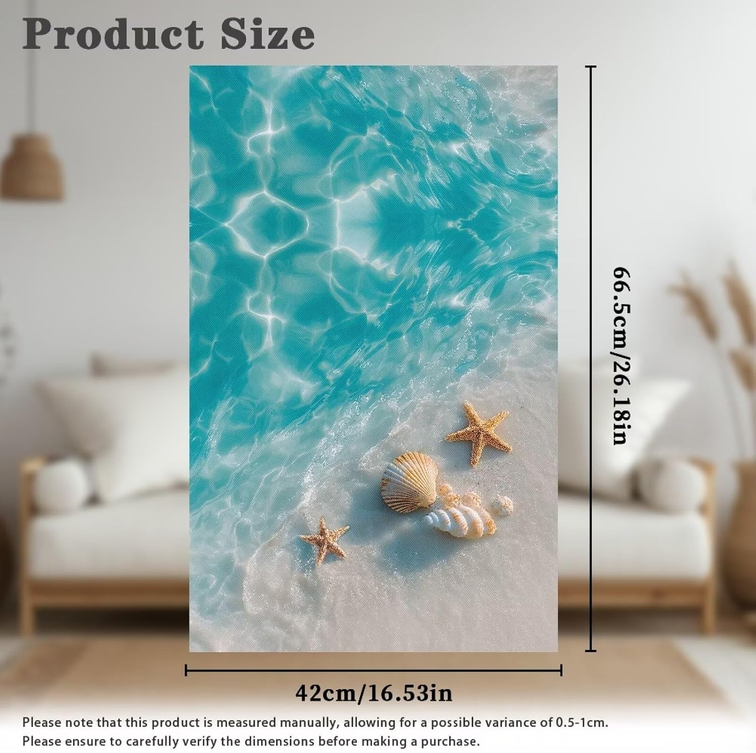 Beach Starfish Seashell Headrest Protector for Sofa Anti-Slip Headrest Covers for Recliners Stain Resistant Sofa Protective Cover Comfy Soft Slipcover for Living Room