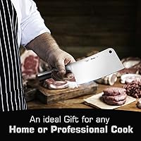 Vista 5 de Mueller Cuchillo de carnicero de 7 pulgadas Cuchilla para carne, Cortador de huesos de trabajo pesado, Duradero, Fabricado con precisión, Bien