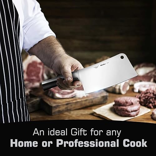 Miniatura 5 de Mueller 7-inch Butcher Knife Meat Cleaver, Heavy Duty Bone Chopper, Durable, Precision-Crafted, Well-Balanced Pro Grade High Carbon Stainless Steel