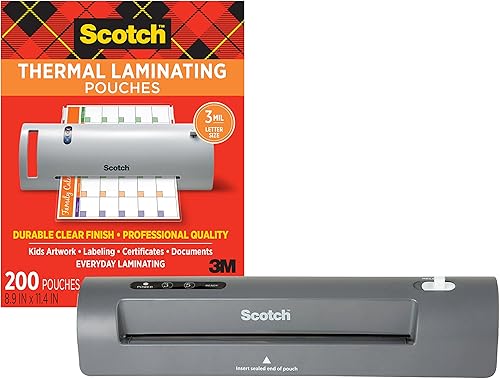 Scotch Paquete de laminadores térmicos y bolsas sistema de 2 rodillos laminado de hasta 9 pulgadas de ancho TL901X con bolsas de laminación Scotch