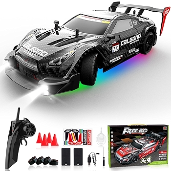 遥控漂移动车 1:16比例 4WD 高速赛车 LED灯 适合成人儿童礼物