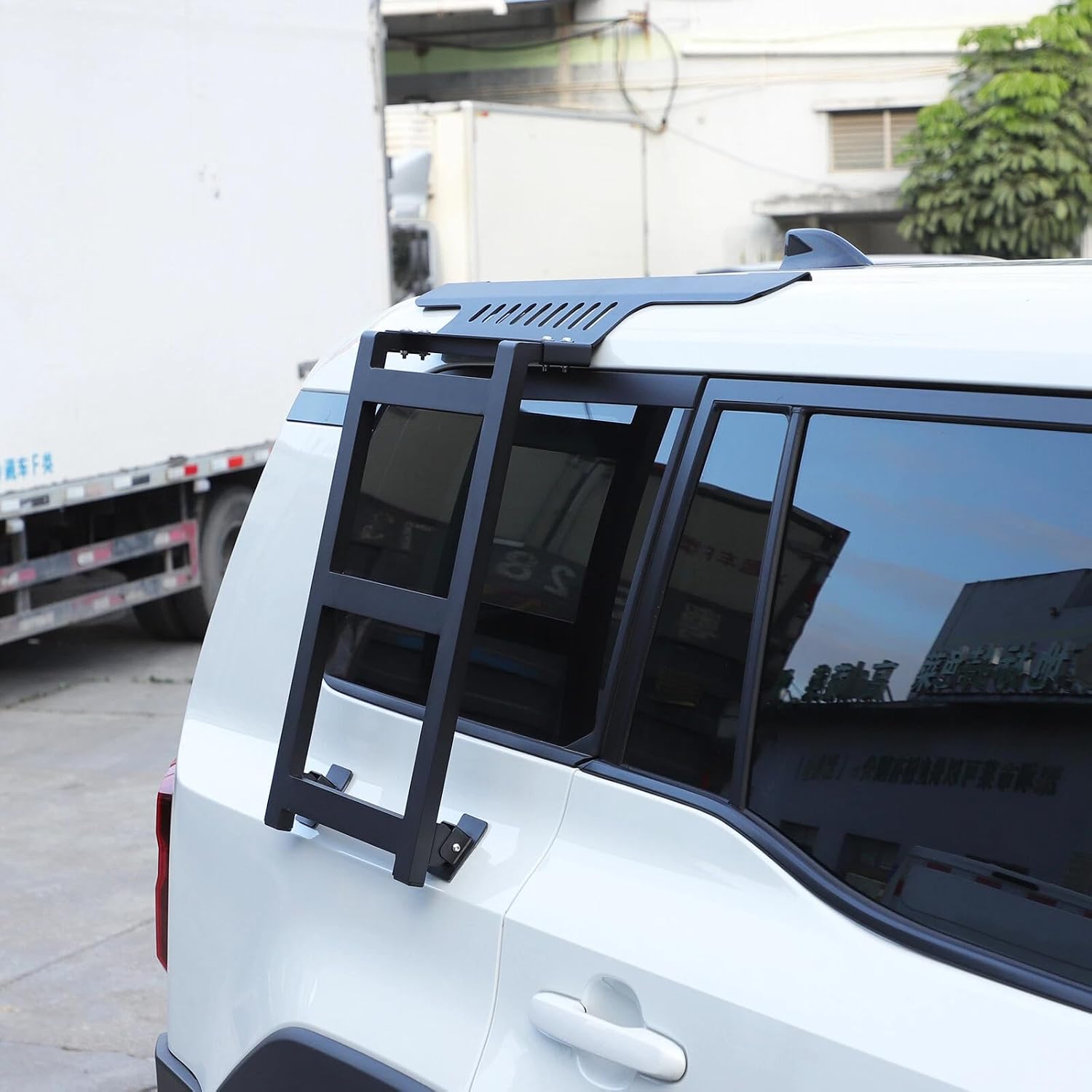 Foldable Side Ladder Stairs Aluminum Alloy Side Fold Ladder Back Door Tail Fits for Toyota Land Cruiser 2024-2025